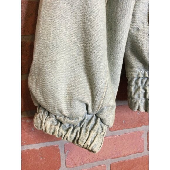 Vintage Urban Equipment Denim Bomber Jacket Elastic Hem & Cuffs Zip Up Mens S - Picture 4 of 10